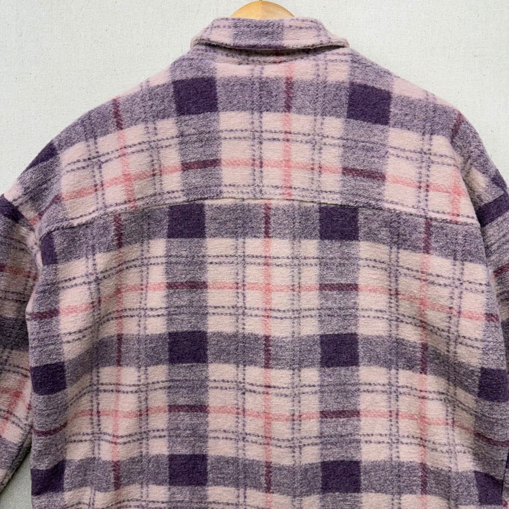 Universal Thread Purple Plaid Shacket Womens M Button Front Shirt Jacket NWT New - Picture 8 of 16